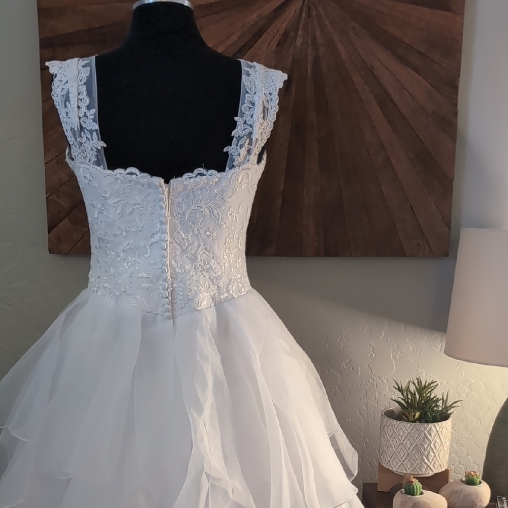 DAVID'S BRIDAL Organza Wedding Ball Gown - Picture 3 of 14